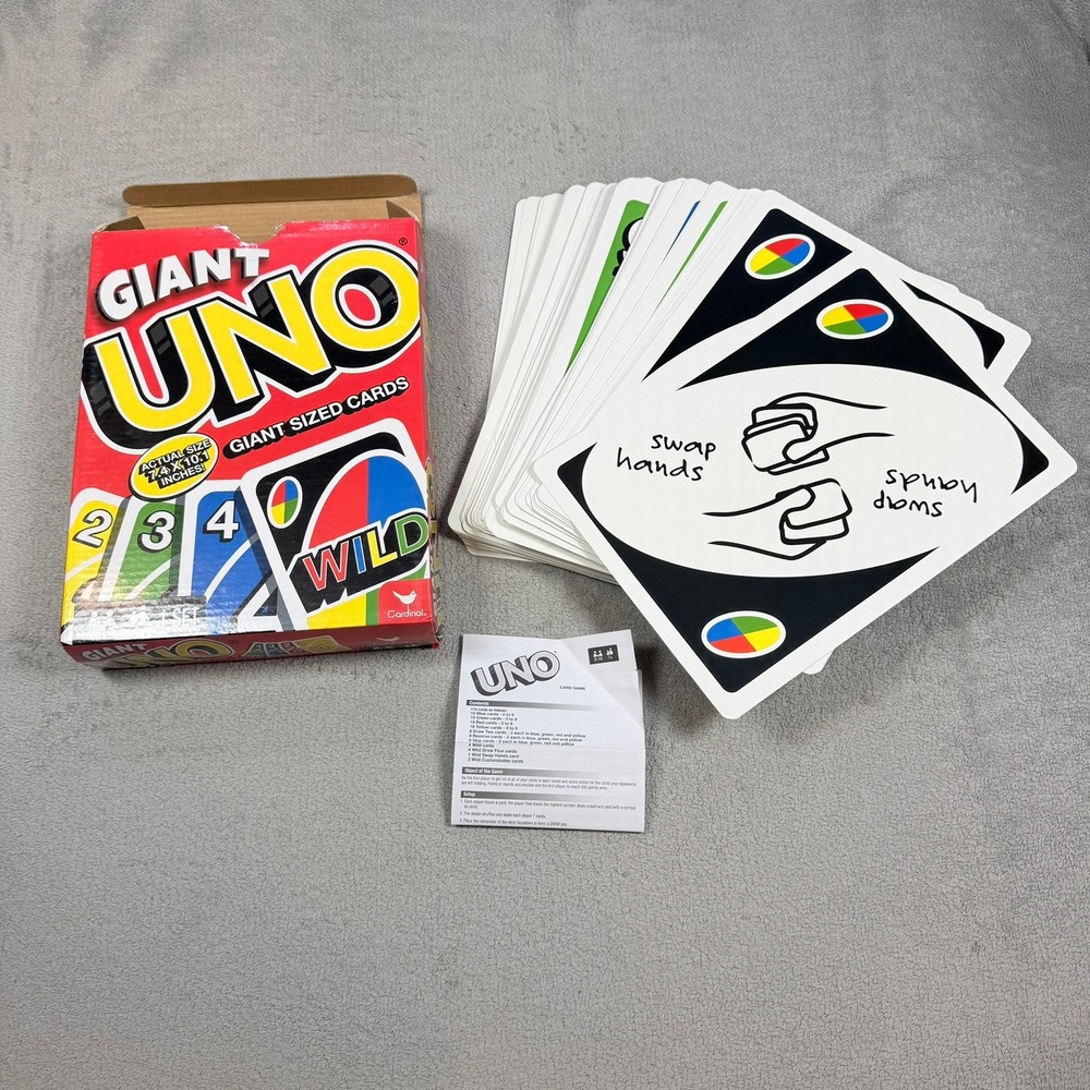 Cardinal Giant UNO Card Game Red Oversized 7x10in Cards Family Party Game 36078 - Picture 8 of 9